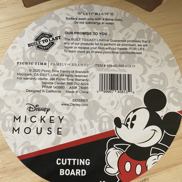 Disney Mickey Mouse LARGE Wood Cutting Charcuterie Board Built to Last NEW - Picture 4 of 5